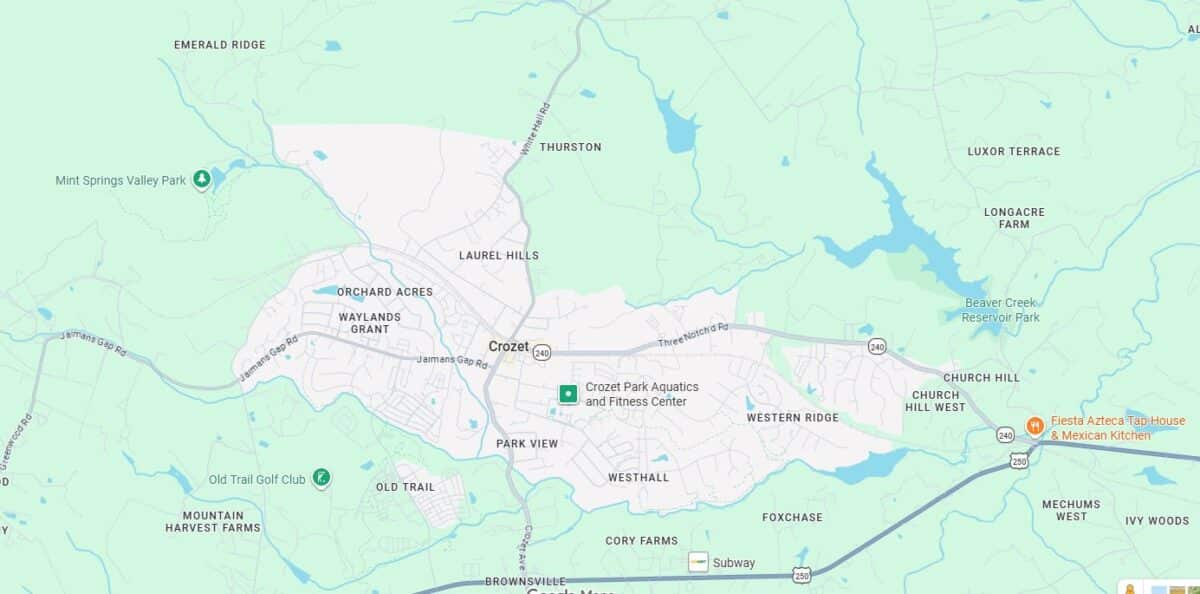 Orchard Acres Crozet homes for sale map